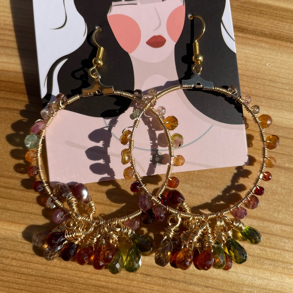 🥳Host pick 🥳: Tundra- sapphire hoop earrings - Picture 14 of 16